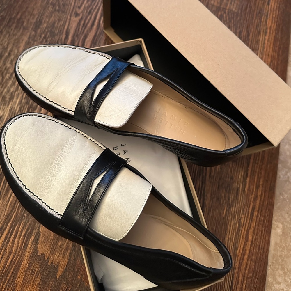 Jamie Haller two tone penny loafers